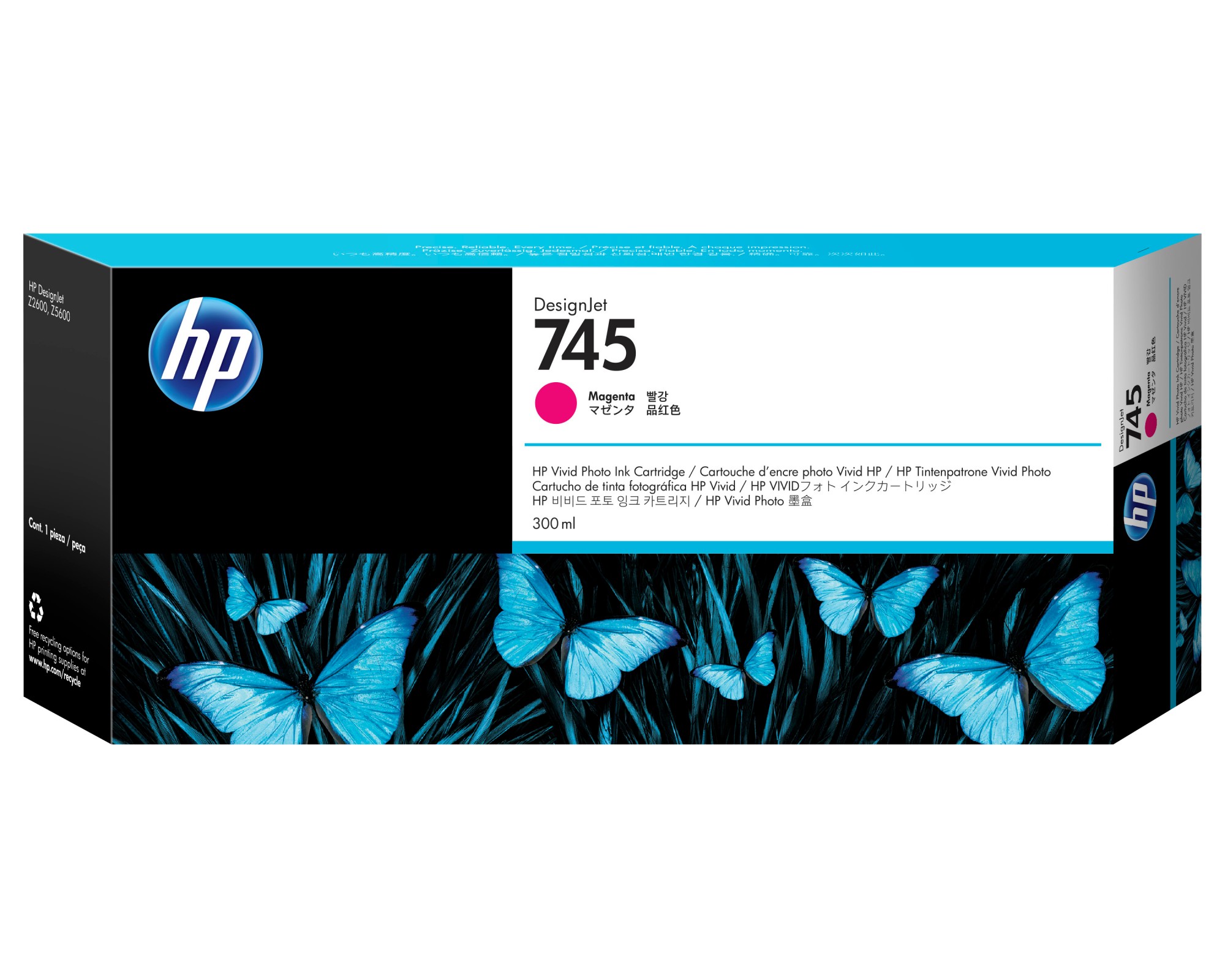 ORIGINALE HP Cartuccia d'inchiostro magenta F9K01A 745 300ml ORIGINALE HP Cartuccia d'inchiostro magenta F9K01A 745 300ml