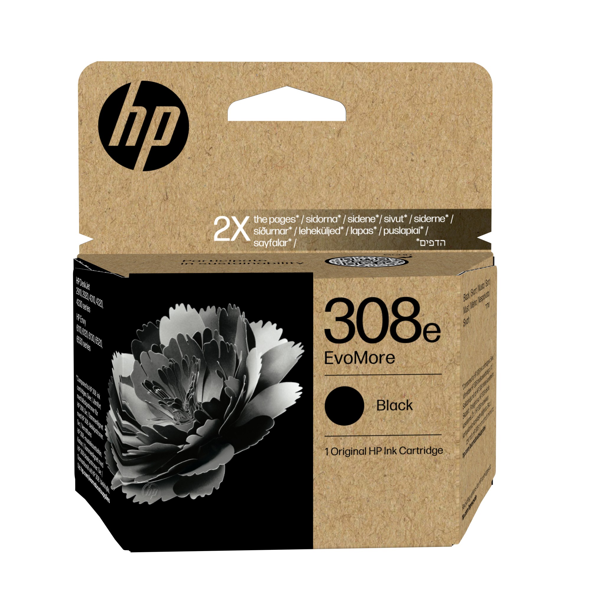 ORIGINALE HP Cartuccia d'inchiostro nero 7FP22UE 308e 320 pagine Cartuccia di inchiostro nero originale HP EvoMore 308e ORIGINALE HP Cartuccia d'inchiostro nero 7FP22UE 308e 320 pagine Cartuccia di inchiostro nero originale HP EvoMore 308e