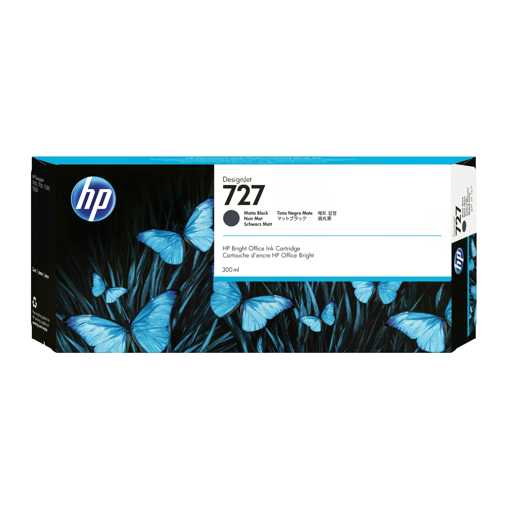ORIGINALE HP Cartuccia d'inchiostro Nero (opaco) C1Q12A 727 300ml