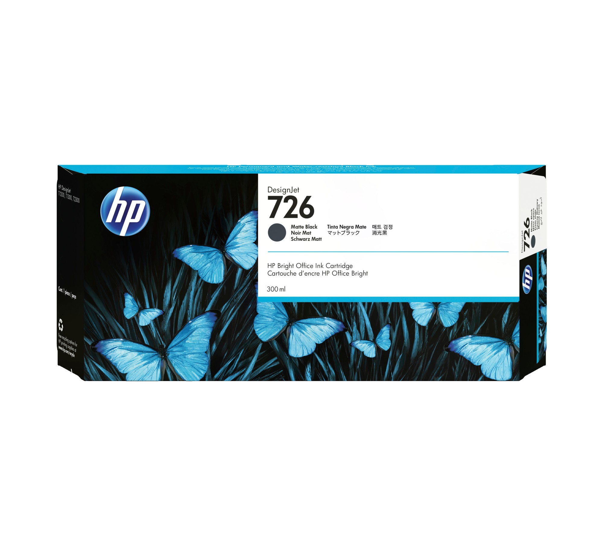 ORIGINALE HP Cartuccia d'inchiostro Nero (opaco) CH575A 726 300ml