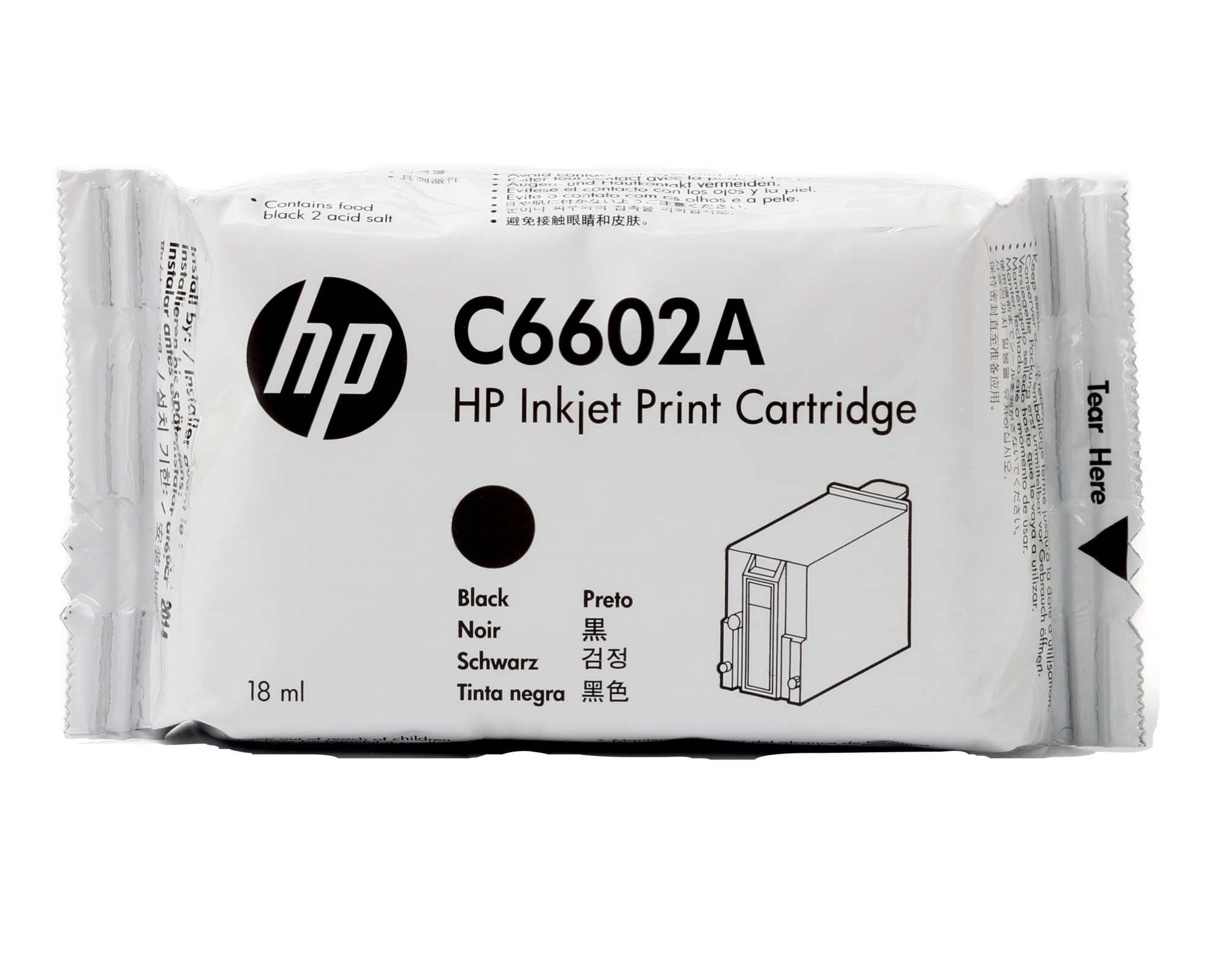 ORIGINALE HP Cartuccia d'inchiostro nero SPS 18ml C6602A 18ml inchiostro TIJ 1.0