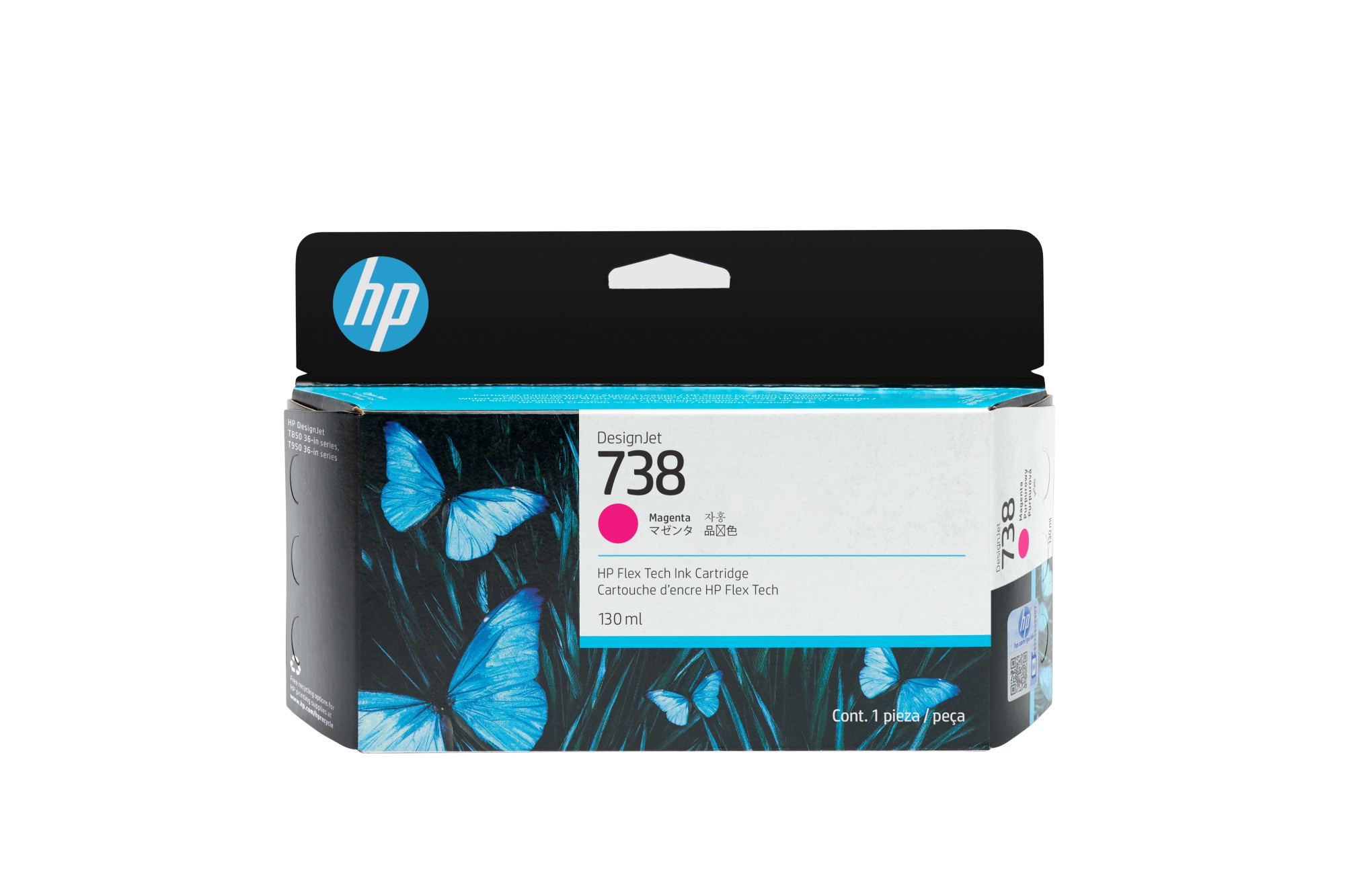 ORIGINALE HP Cartuccia inchiostro magenta 498N6A 738 130ml