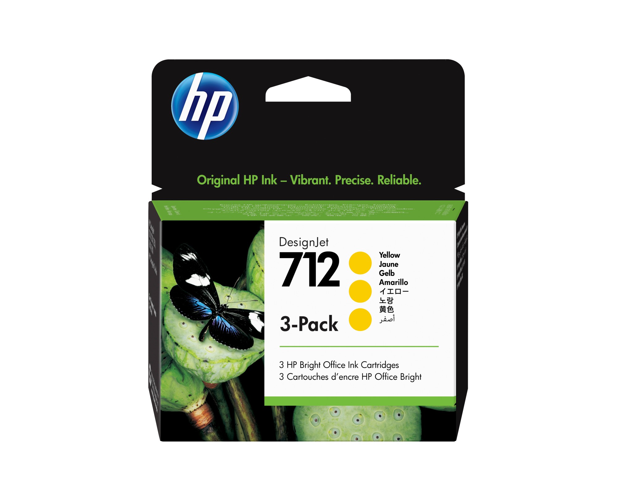Originale HP Confezione da 3 cartucce di inchiostro giallo originale DesignJet 712 da 29 ml