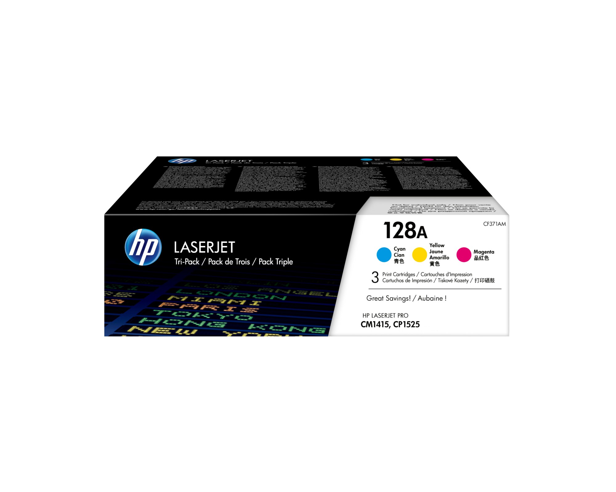 ORIGINALE HP Multipack ciano / magenta / giallo CF371AM 128A CE321A + CE322A + CE323A
