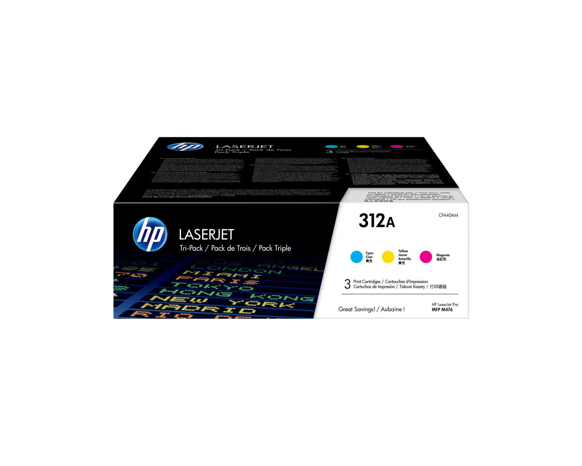 ORIGINALE HP Multipack ciano / magenta / giallo CF440AM 312A CF381A + CF382A + CF383A