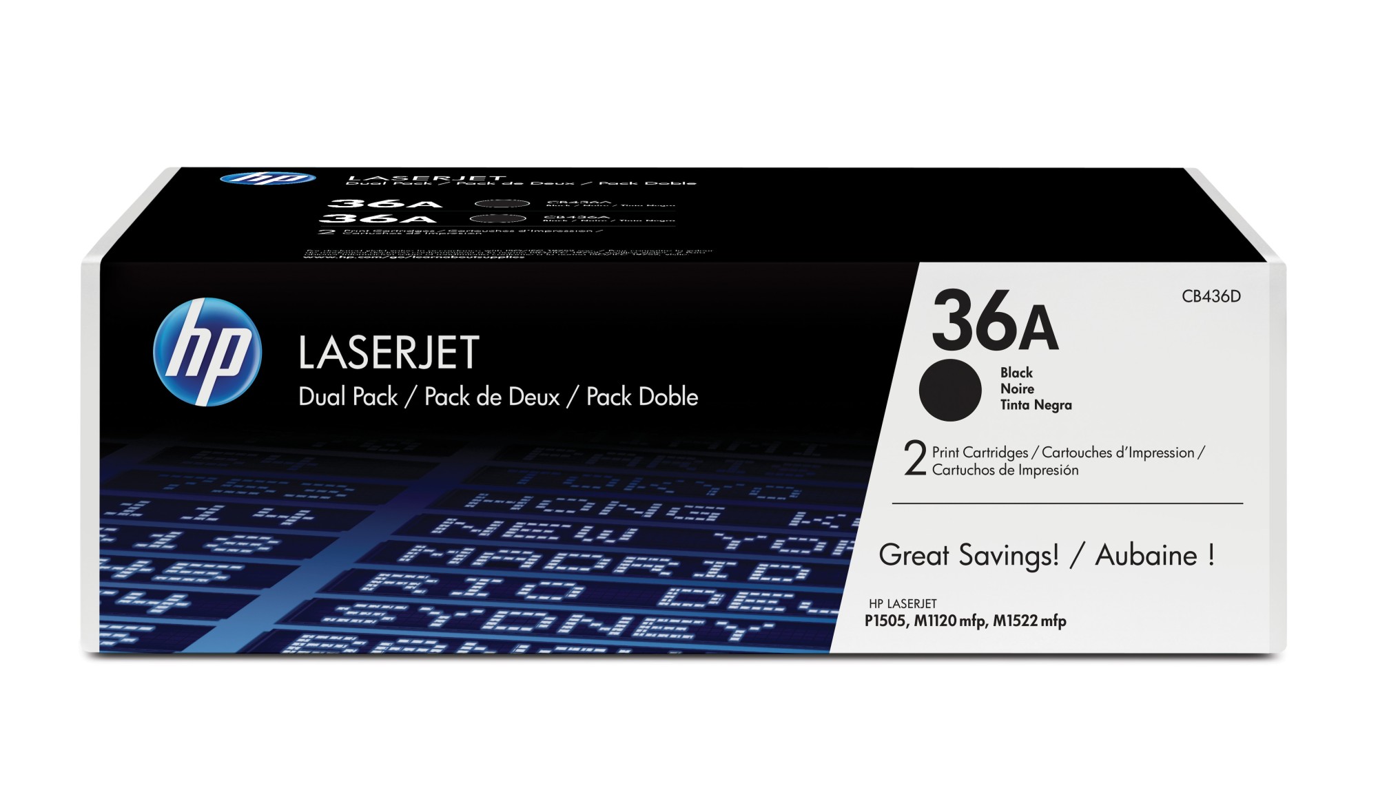 ORIGINALE HP Multipack nero CB436AD 36A Nastro Trasferimento Termico
