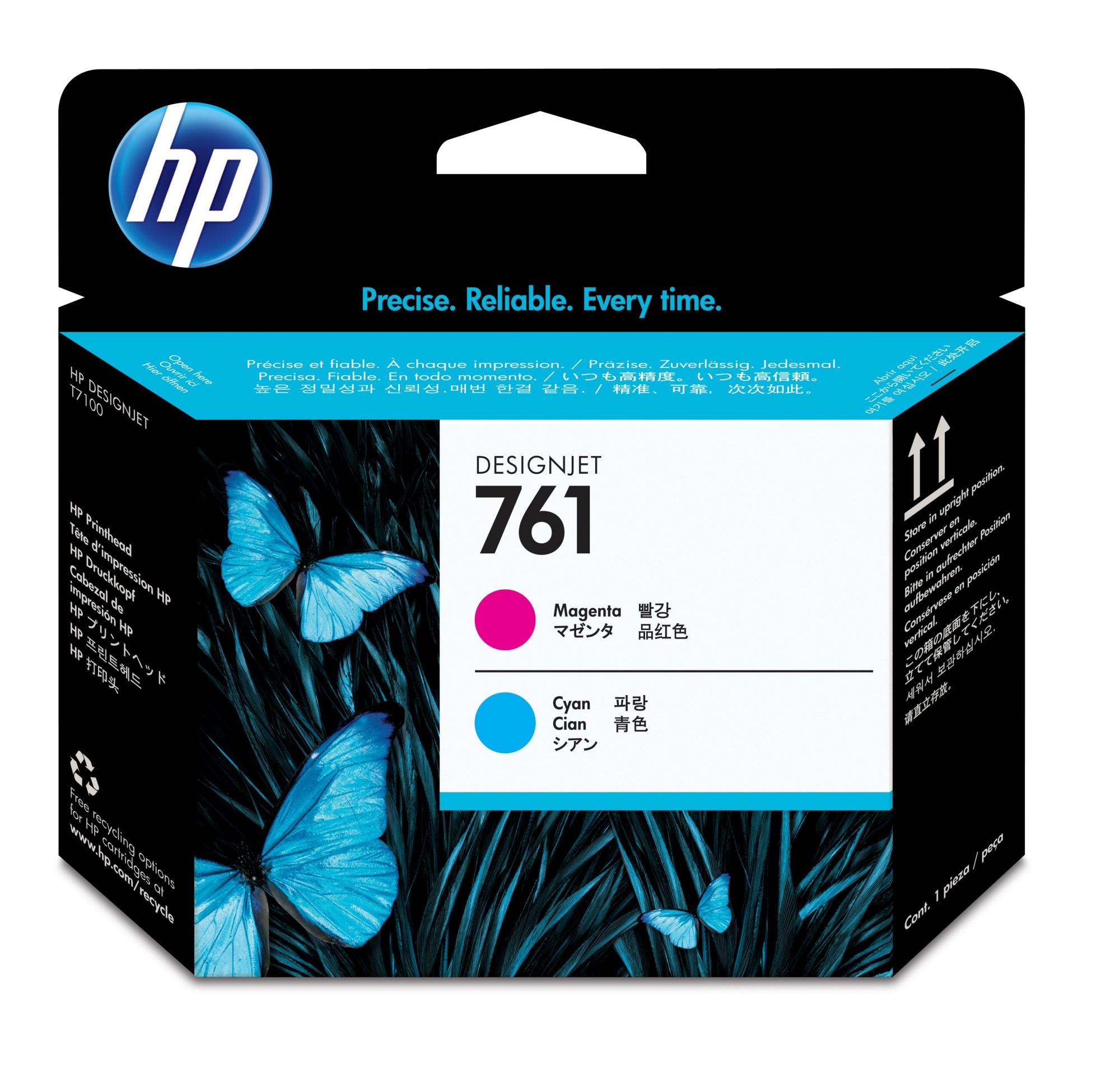 ORIGINALE HP Testina per stampa ciano / magenta CH646A 761
