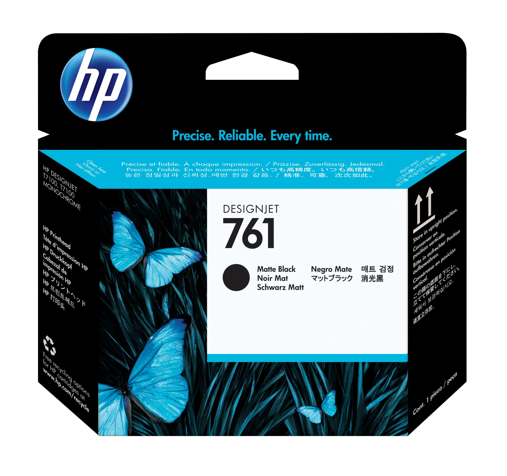 ORIGINALE HP Testina per stampa Nero (opaco) CH648A 761