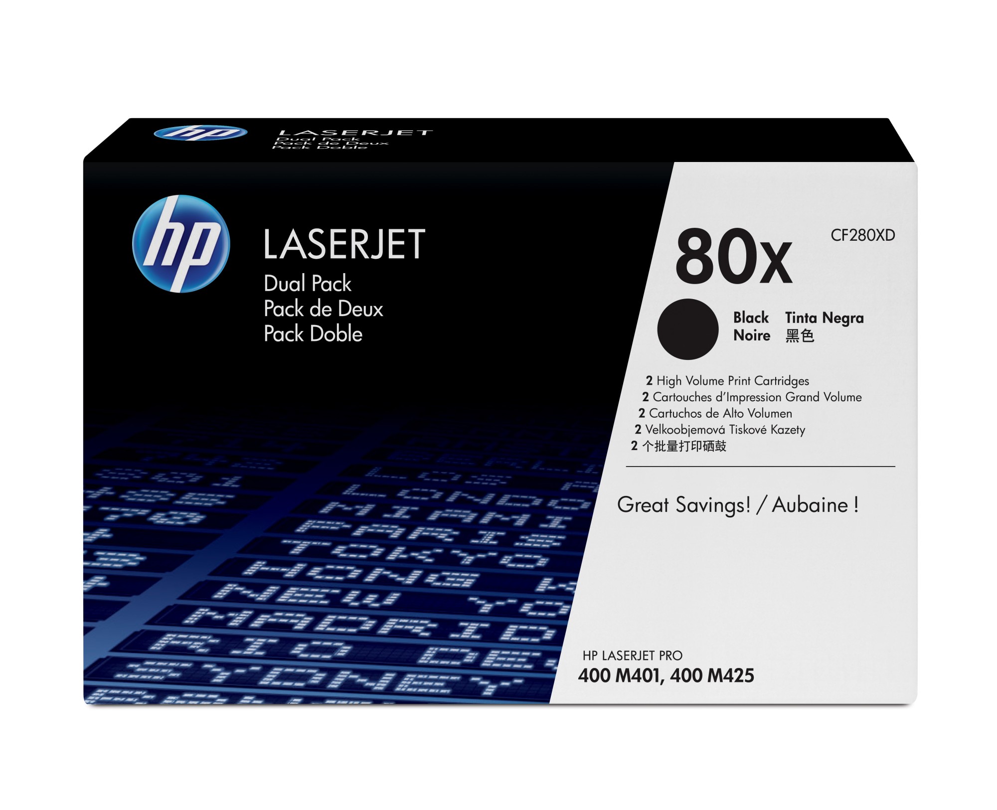 Originale Hp Toner Nero 80X Conf. 2 Pezzi