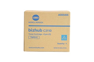 ORIGINALE Konica Minolta toner ciano A0X5455 TNP51C 5000 pagine