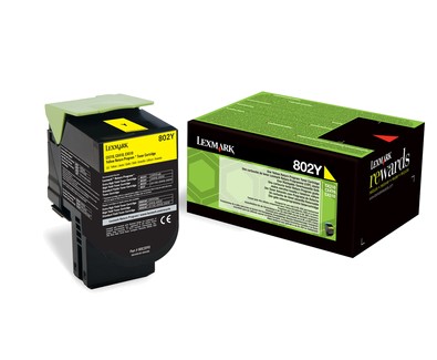 ORIGINALE Lexmark toner giallo 802Y 80C20Y0 1000 pagine cartuccia di stampa riutilizzabile