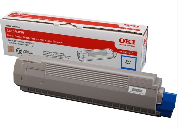 ORIGINALE OKI toner ciano 44059107 C810/830 8000 pagine