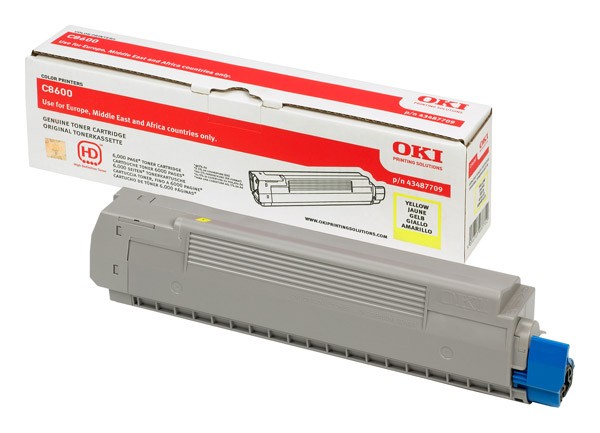 ORIGINALE OKI toner giallo 43487709 C8600 6000 pagine