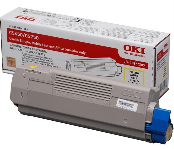 ORIGINALE OKI toner giallo 43872305 C5650/5750 2000 pagine