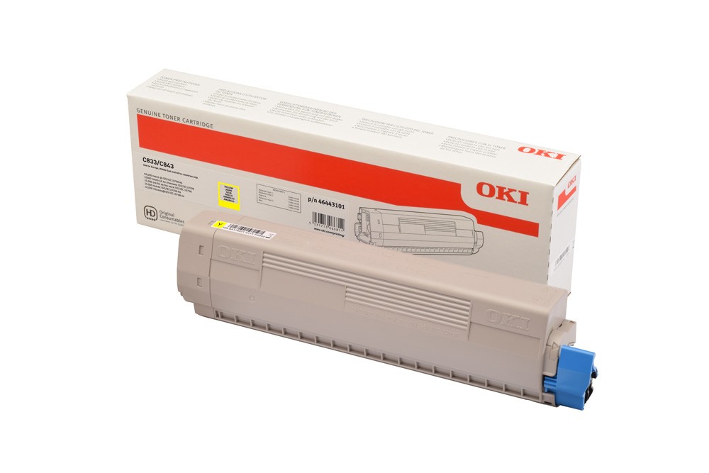 ORIGINALE OKI toner giallo 46443101 C833/C843 10000 pagine ORIGINALE OKI toner giallo 46443101 C833/C843 10000 pagine