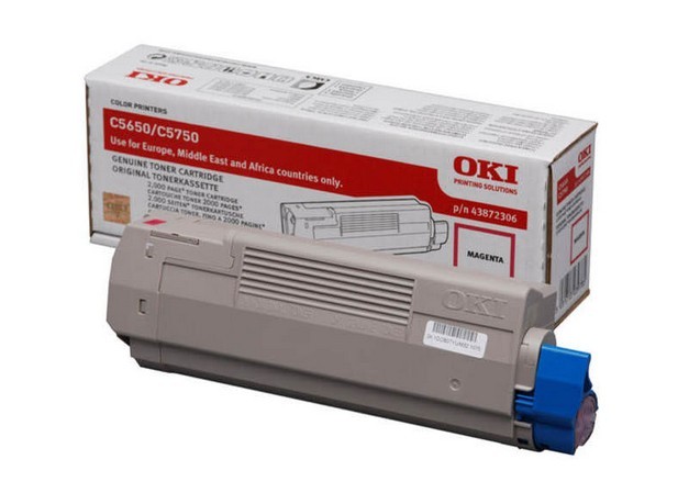 ORIGINALE OKI toner magenta 43872306 C5650/5750 2000 pagine ORIGINALE OKI toner magenta 43872306 C5650/5750 2000 pagine