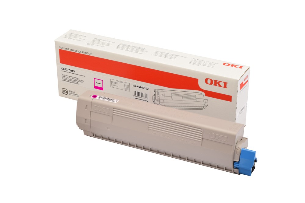 ORIGINALE OKI toner magenta 46443102 C833/C843 10000 pagine