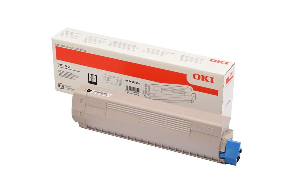 ORIGINALE OKI toner nero 46443104 C833/C843 10000 pagine