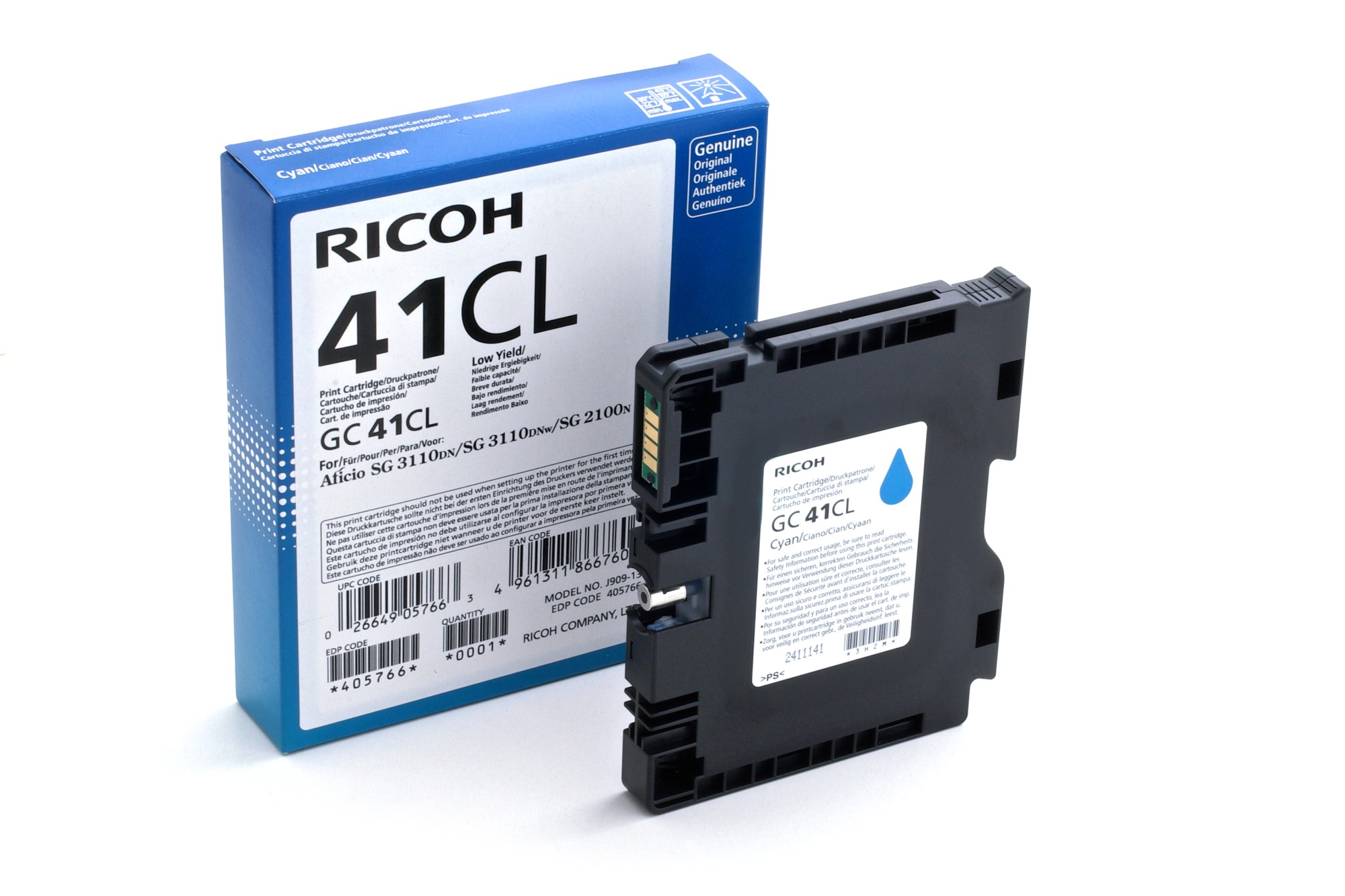 ORIGINALE Ricoh cartuccia gelo ciano GC41CL 405766 600 pagine