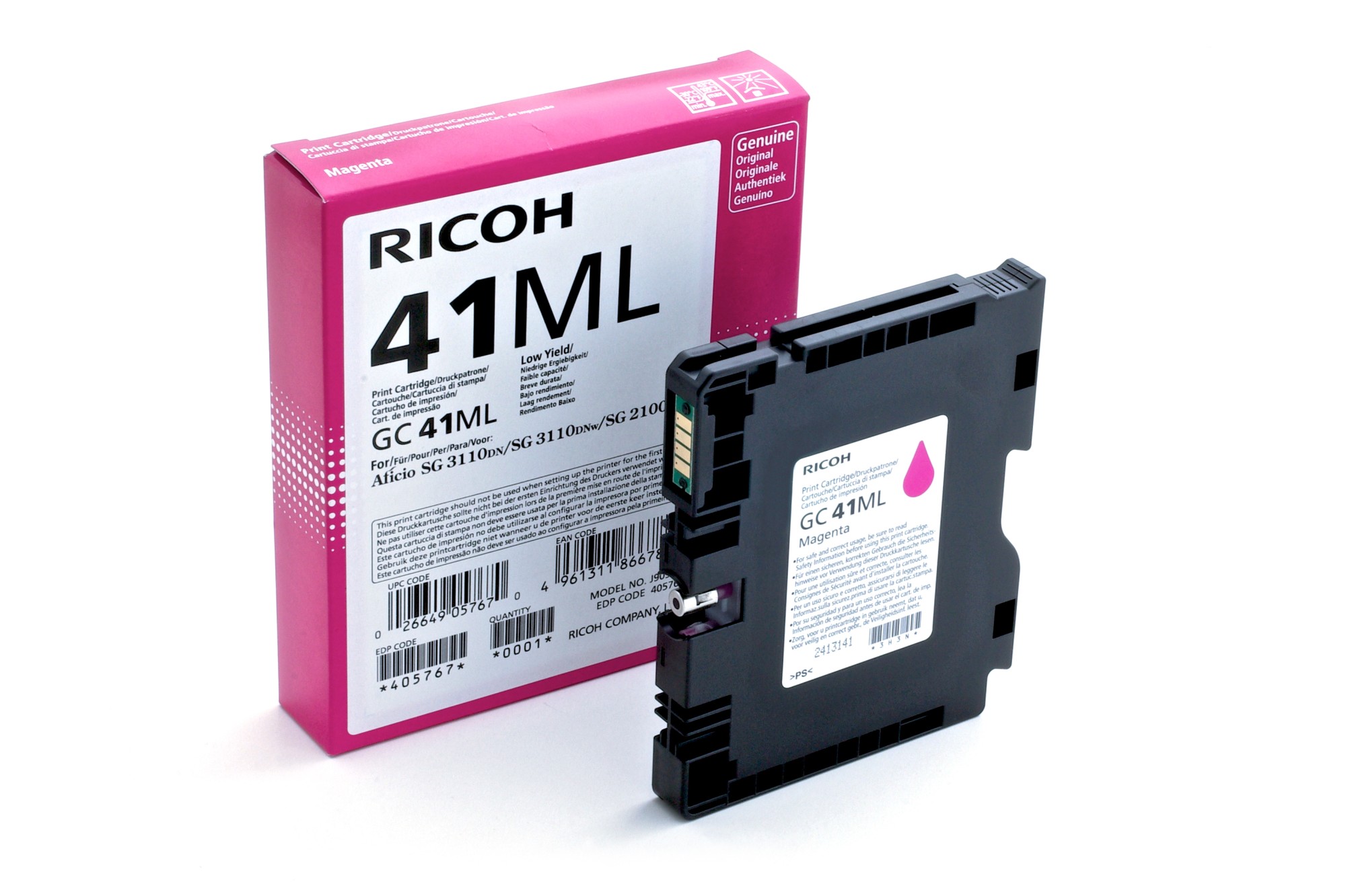 ORIGINALE Ricoh cartuccia gelo magenta GC41ML 405767 600 pagine