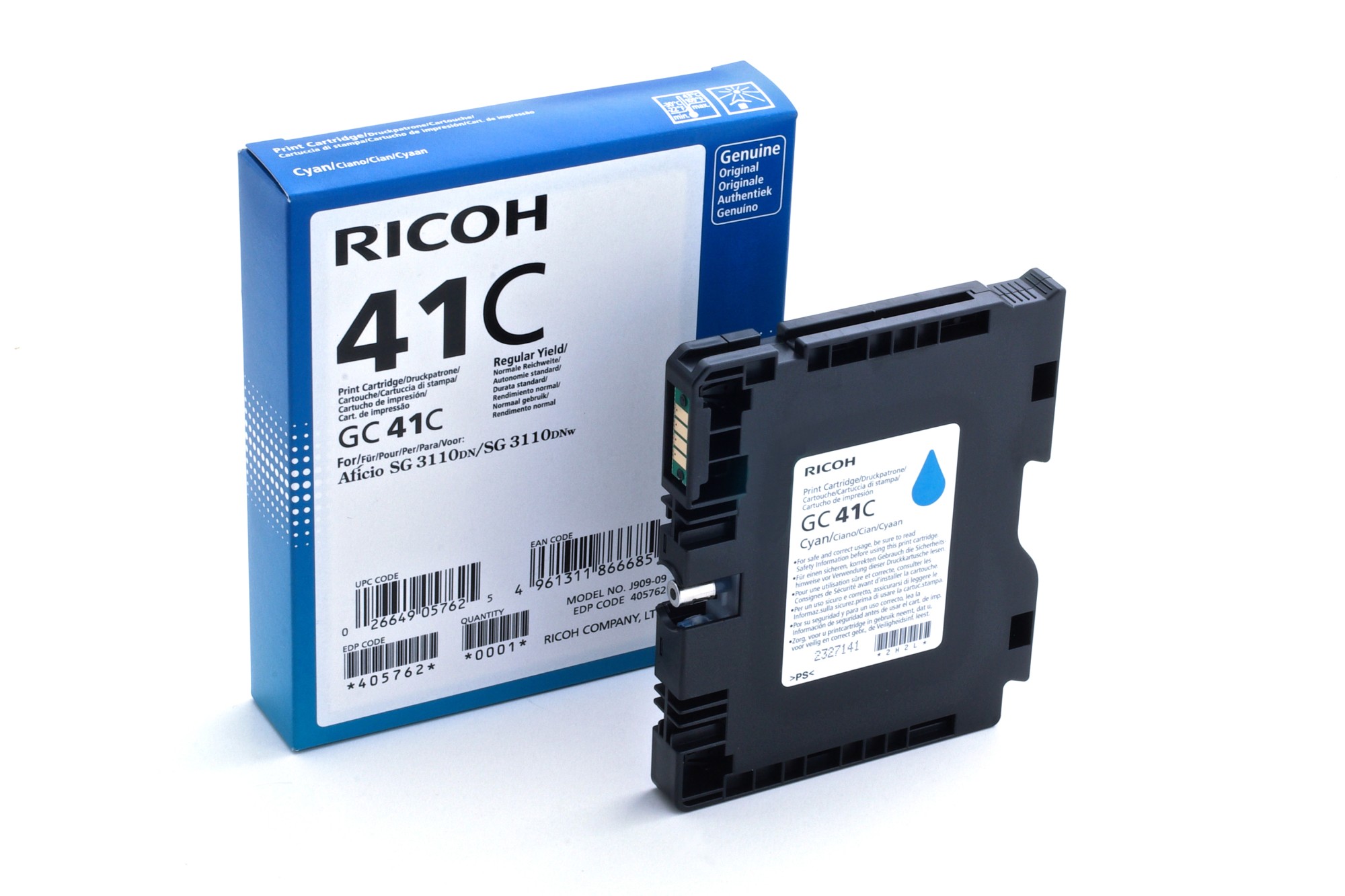 Originale Ricoh GC41 cartuccia gel ciano - 405762 Originale Ricoh GC41 cartuccia gel ciano - 405762