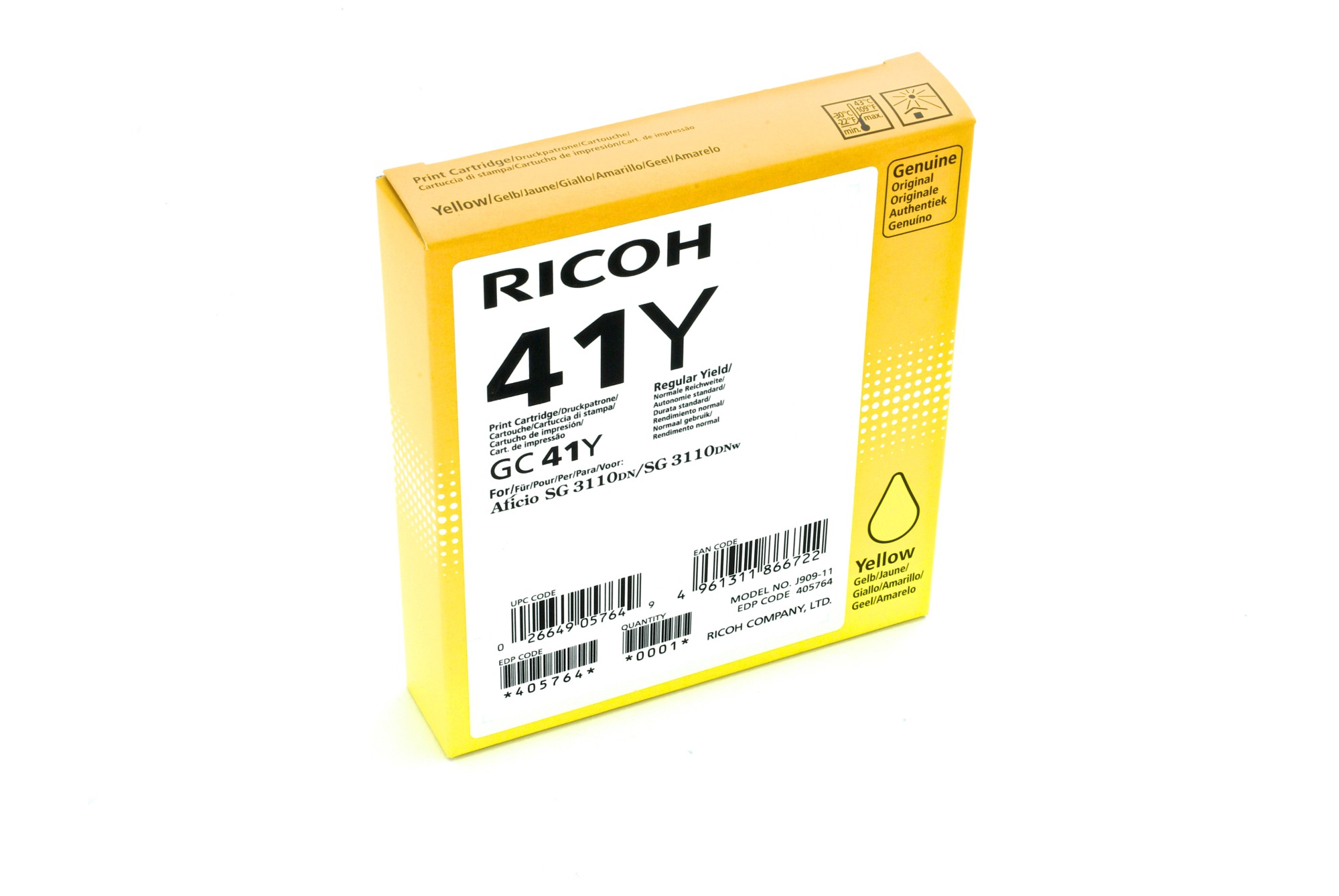 Originale Ricoh GC41 cartuccia gel giallo - 405764