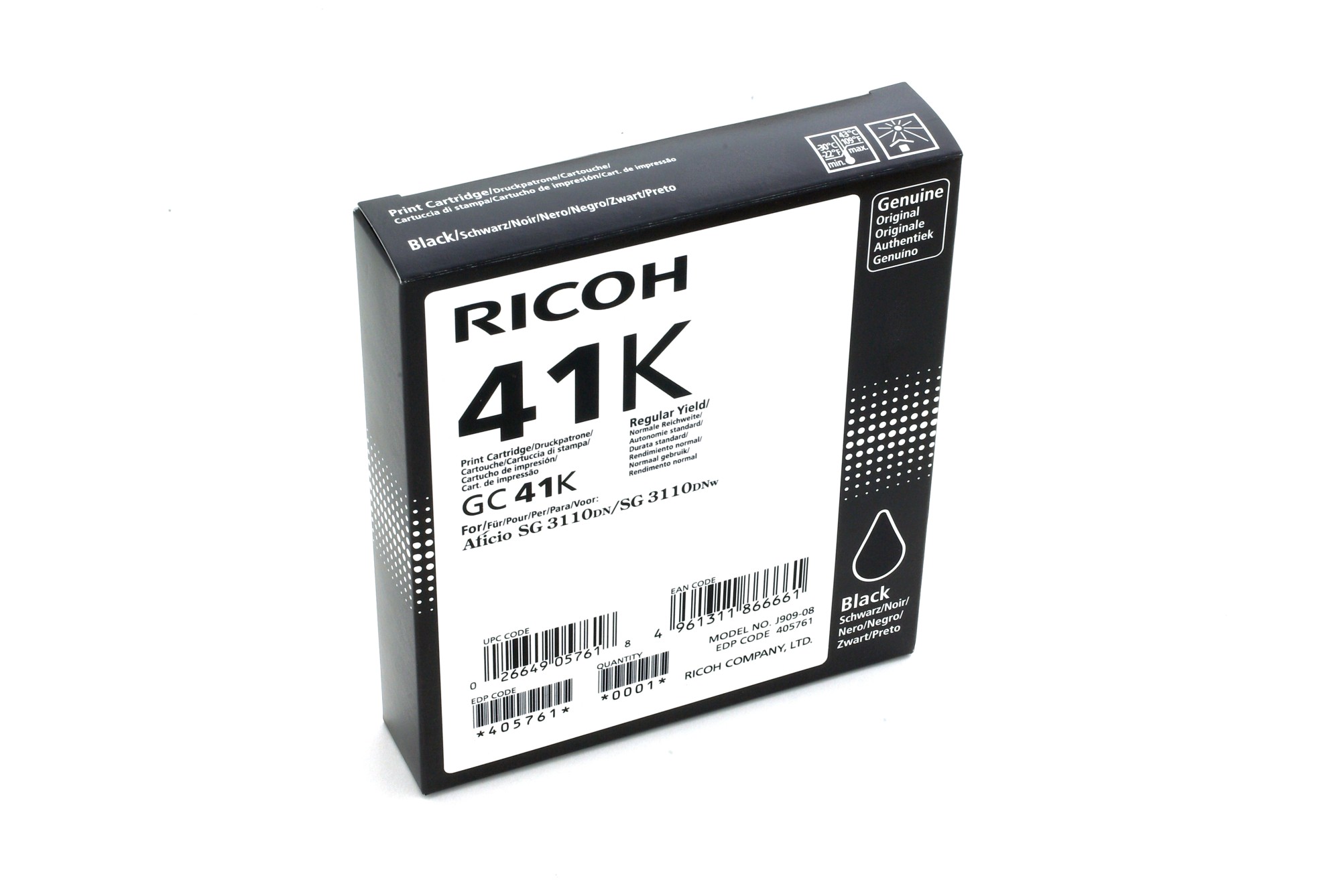 Originale Ricoh GC41 cartuccia gel nero - 405761