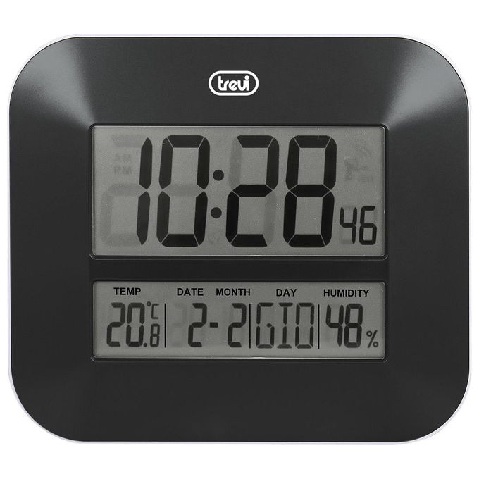 Orologio da parete (27x3x23,5cm) Multifunzione con Termometro Nero OM352000