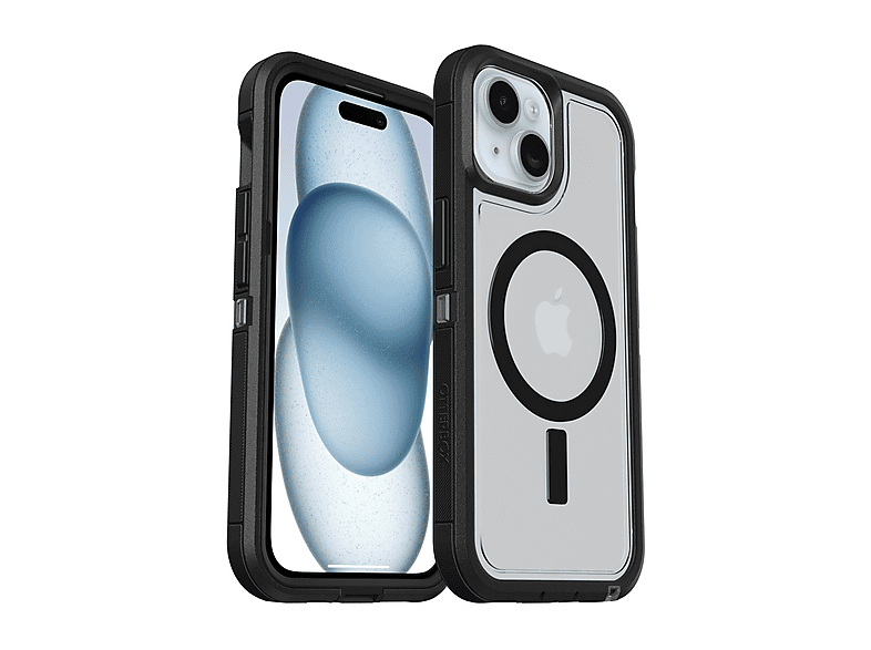 OTTERBOX Defender Series XT Clear MagSafe Cover per iPhone 17e; 16e; 15; 14; 13,super resistente a shock e cadute, testata 7x norme MIL-STD 810G, Trasparente/Nero