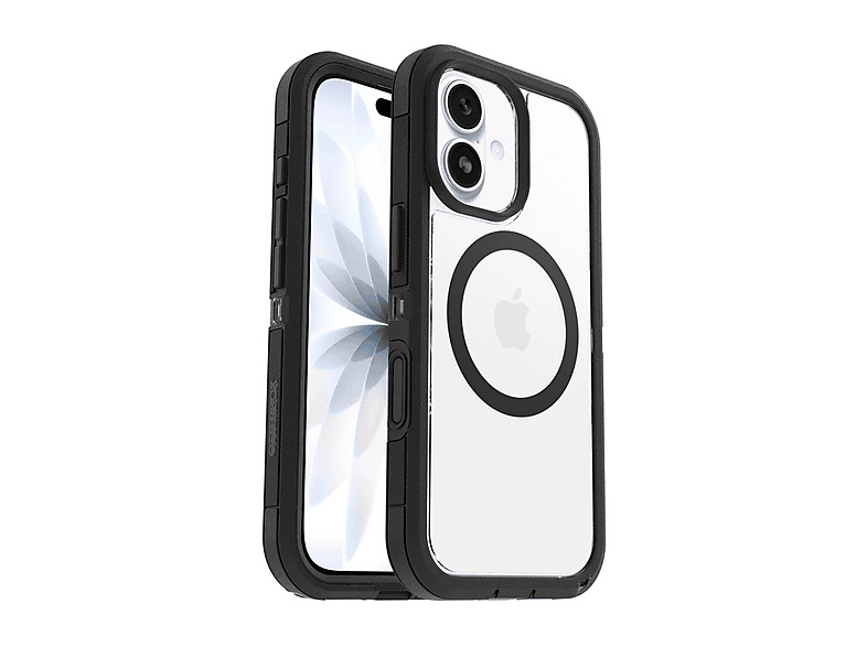 OTTERBOX Defender Series XT Clear MagSafe Cover per iPhone 17,super resistente a shock e cadute, testata 7x norme MIL-STD 810G, Trasparente/Nero