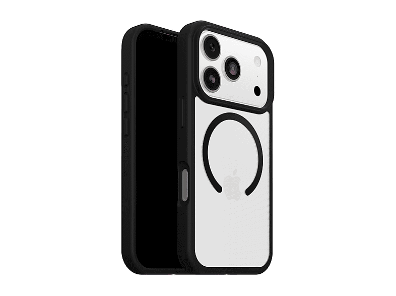 OTTERBOX React Series MagSafe Cover per iPhone 17 Pro Max,super resistente a shock e cadute,ultrasottile, testata norme MIL-STD 810G, Trasparente/Nero