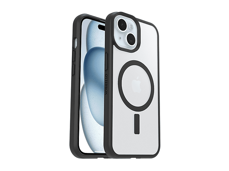 OTTERBOX React Series MagSafe Cover per iPhone 17e; 16e; 15; 14; 13,super resistente a shock e cadute,ultrasottile, testata norme MIL-STD 810G, Trasparente, Nero