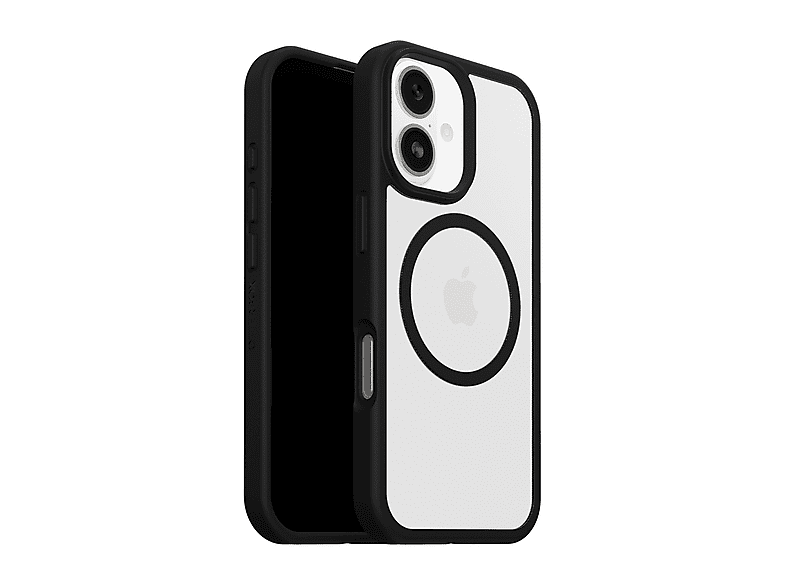 OTTERBOX React Series MagSafe Cover per iPhone 17,super resistente a shock e cadute,ultrasottile, testata norme MIL-STD 810G, Trasparente/Nero