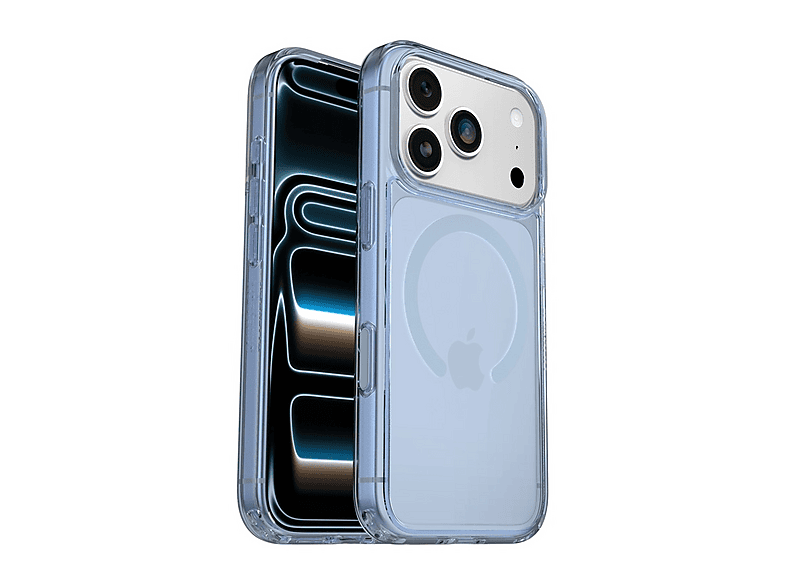 OTTERBOX Symmetry Series Clear MagSafe Cover per iPhone 17 Pro,super resistente a shock e cadute,sottile, testata 3x norme MIL-STD 810G, Trasparente/Blu