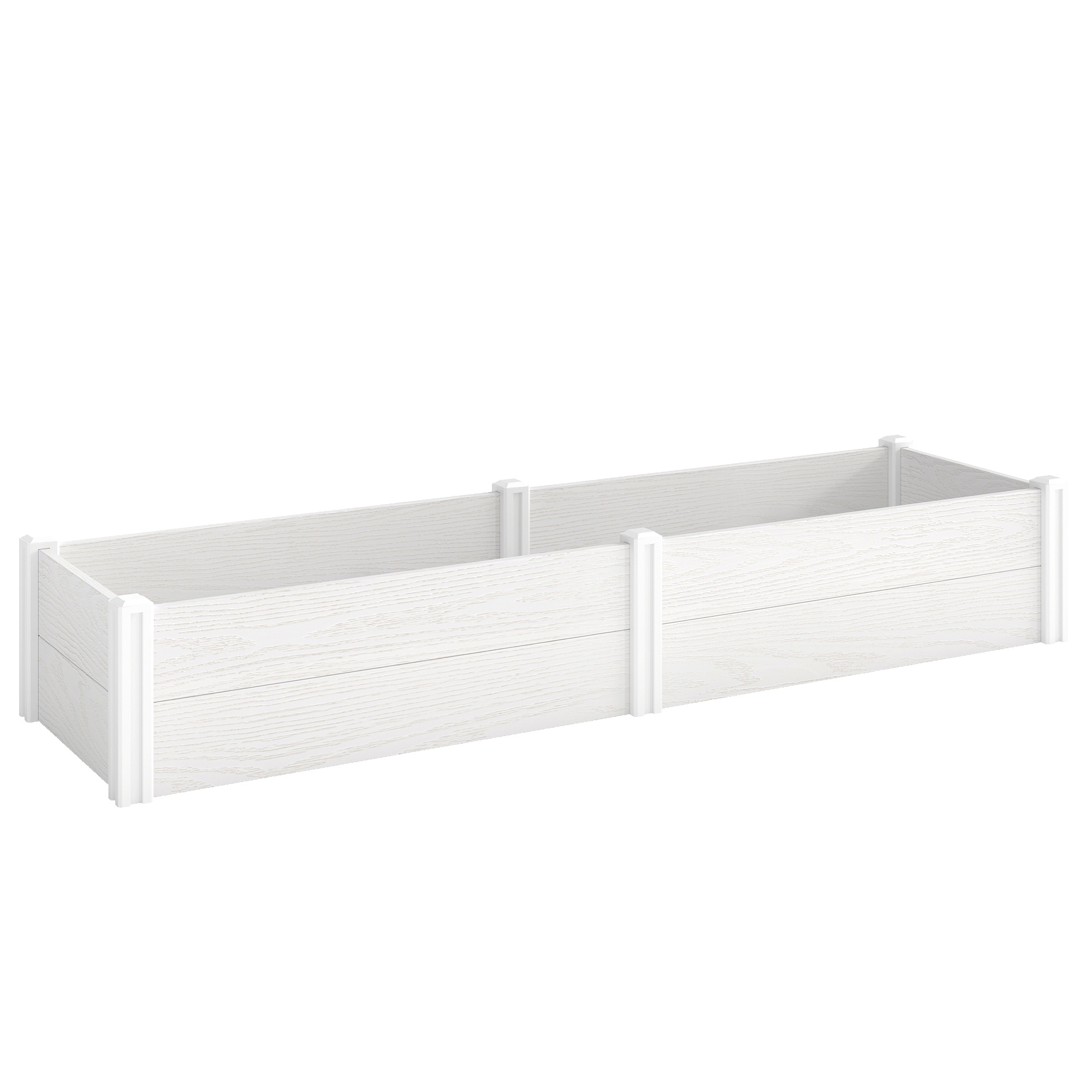 Outsunny Aiuola rialzata in plastica, smontabile, letto di coltivazione con montaggio fai-da-te 197 x 54 x 33 cm Bianco Aosom Italy Outsunny Aiuola rialzata in plastica, smontabile, letto di coltivazione con montaggio fai-da-te 197 x 54 x 33 cm Bianco Aosom Italy