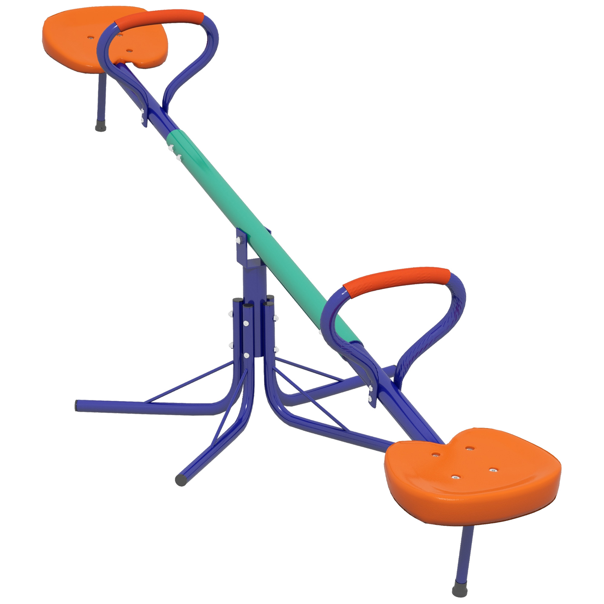 Outsunny Altalena a Bilico per Bambini 3-8 Anni con Rotazione a 360°, in Acciaio e PP, 192x60x60 cm Aosom