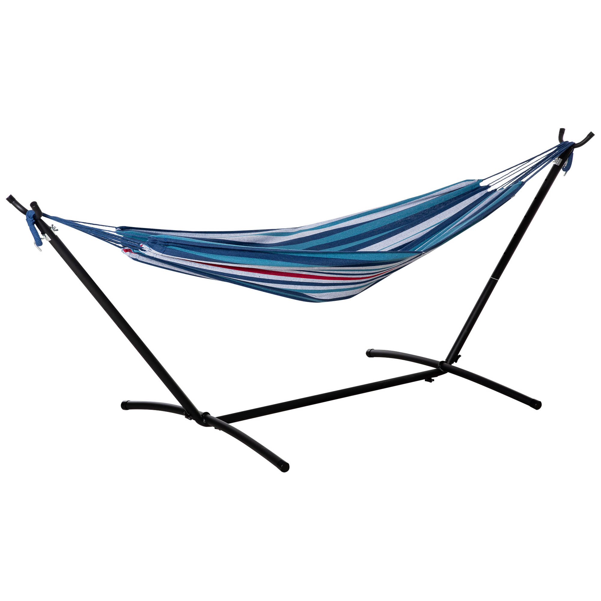 Outsunny Amaca Autoportante con Supporto, Altezza Regolabile e Borsa di Trasporto, 310x117x105 cm, Bianco Aosom Italy