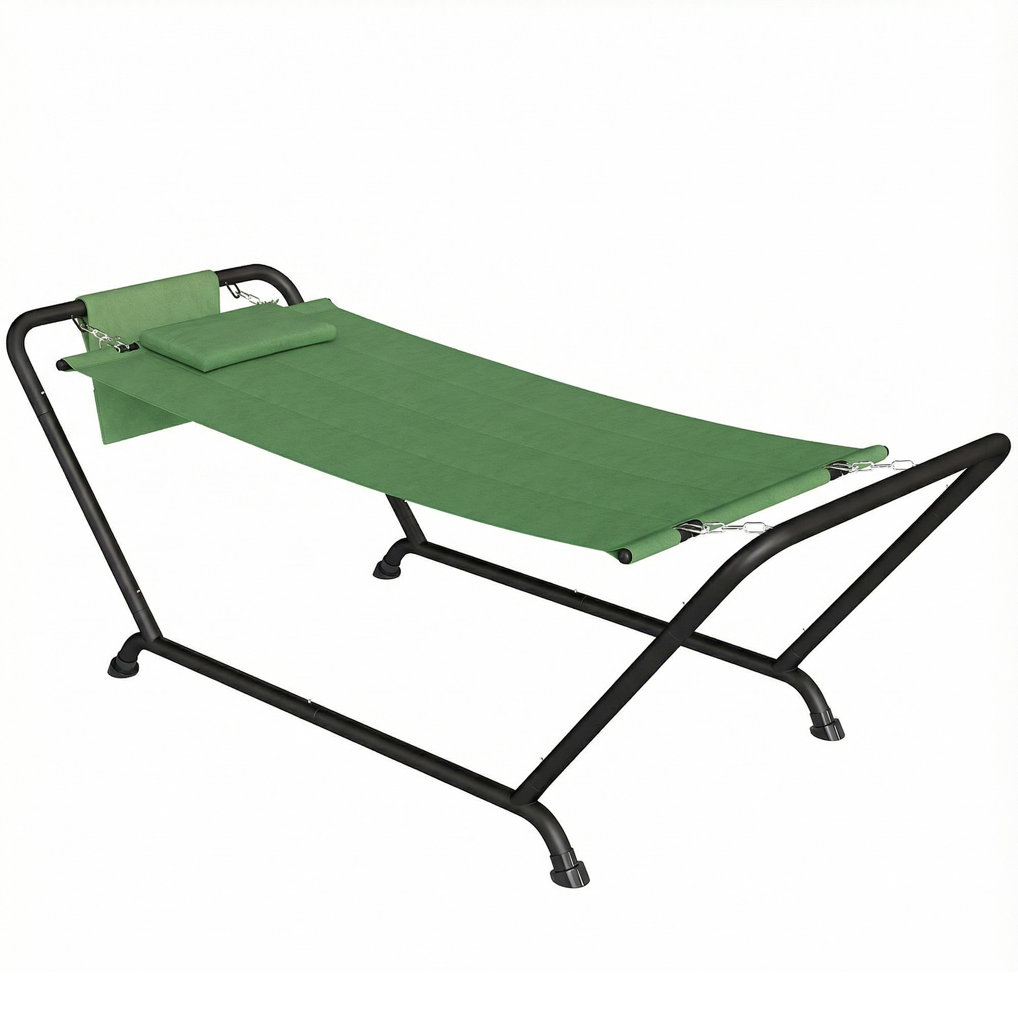 Outsunny Amaca da Esterno Amaca Autoportante con Supporto, 237x90x92cm, Verde Aosom Italy