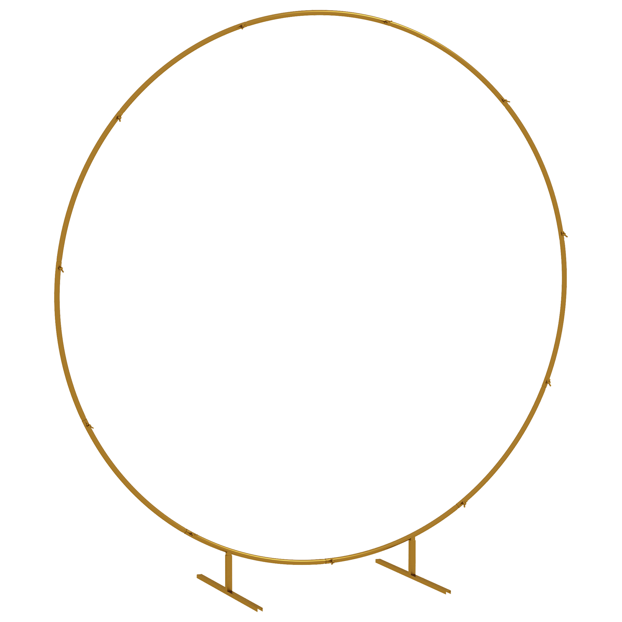 Outsunny Arco da Giardino in Acciaio, Archetto Nuziale Rotondo per Palloncini e Piante Rampicanti per Cerimonie, Compleanni ed Eventi, 222x60x224 cm, Oro Aosom Italy