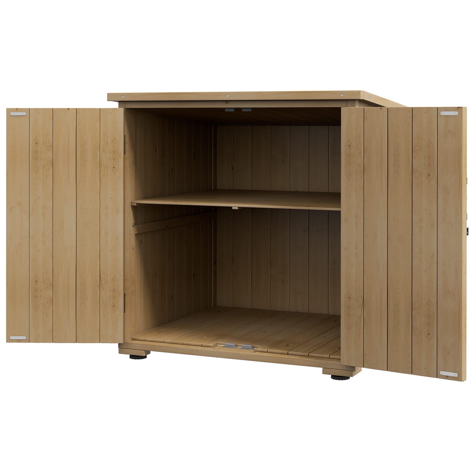 Outsunny Armadio da Esterno con Ripiano Interno Regolabile e Tetto Inclinato, in Legno di Abete, 77.5x88x90 cm Aosom Outsunny Armadio da Esterno con Ripiano Interno Regolabile e Tetto Inclinato, in Legno di Abete, 77.5x88x90 cm Aosom