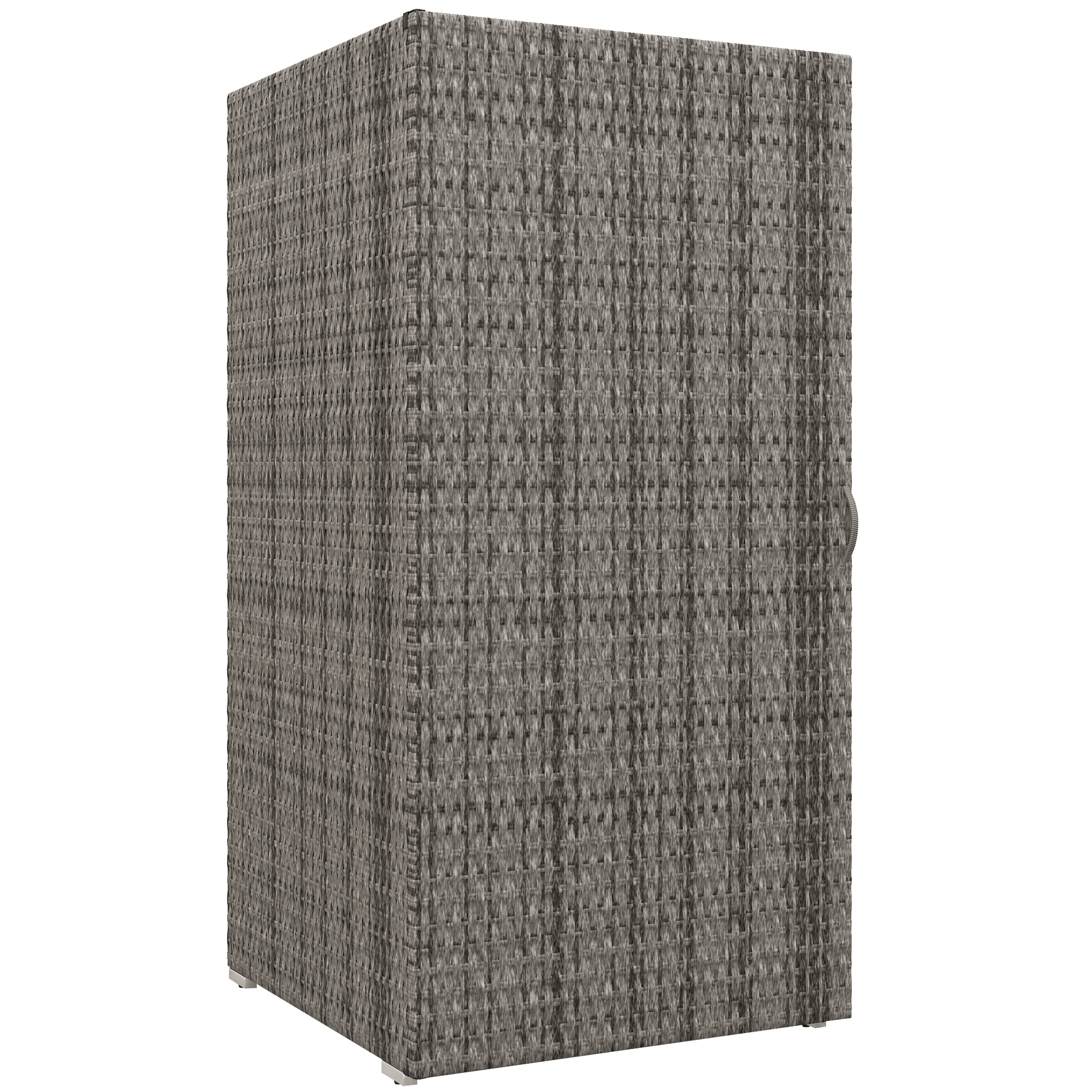 Outsunny Armadio da Giardino in Rattan PE con 2 Vani, 60x63x120cm, Grigio Aosom