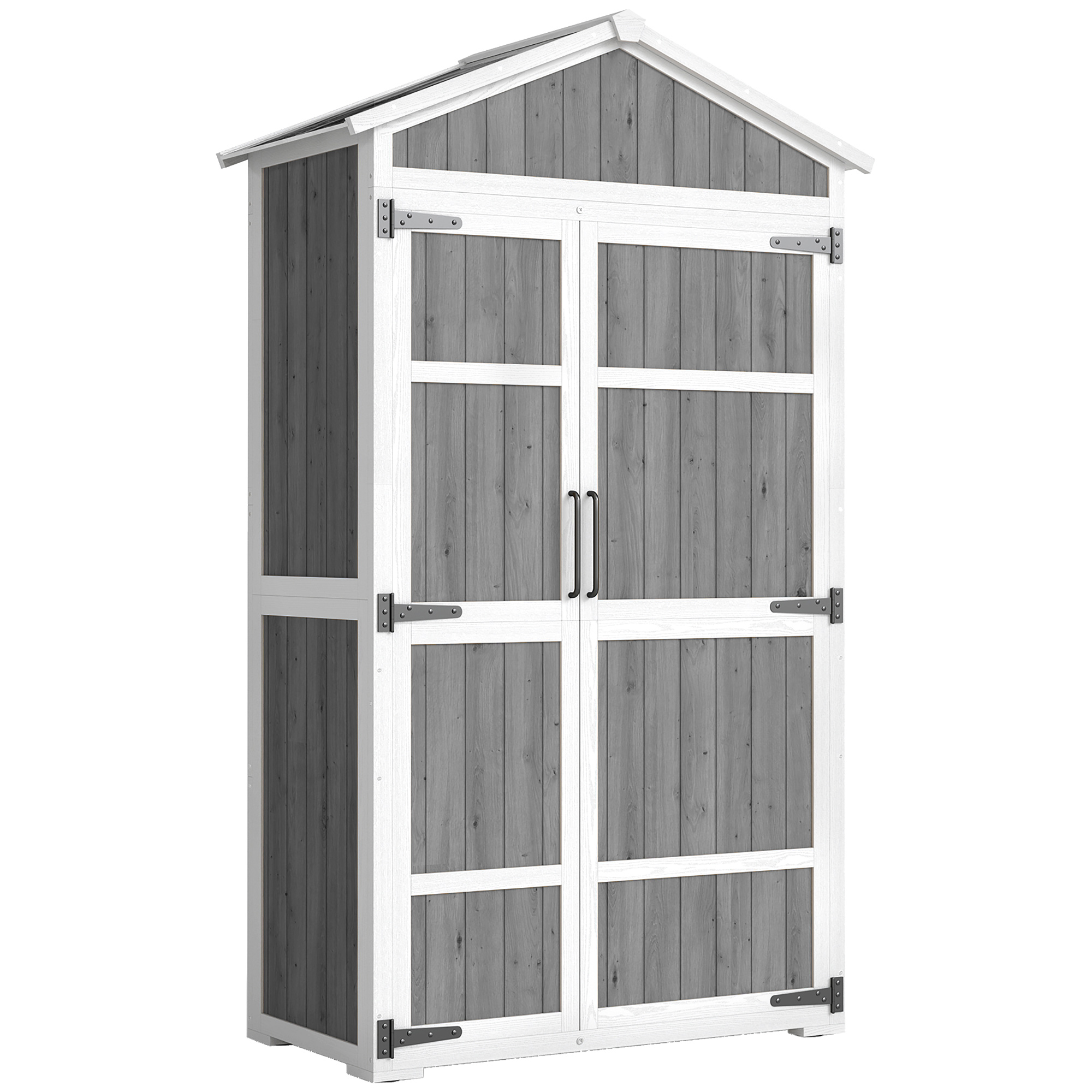 Outsunny Armadio giardino impermeabile con doppia porta, 105x55x179 cm, Grigio Aosom Italy