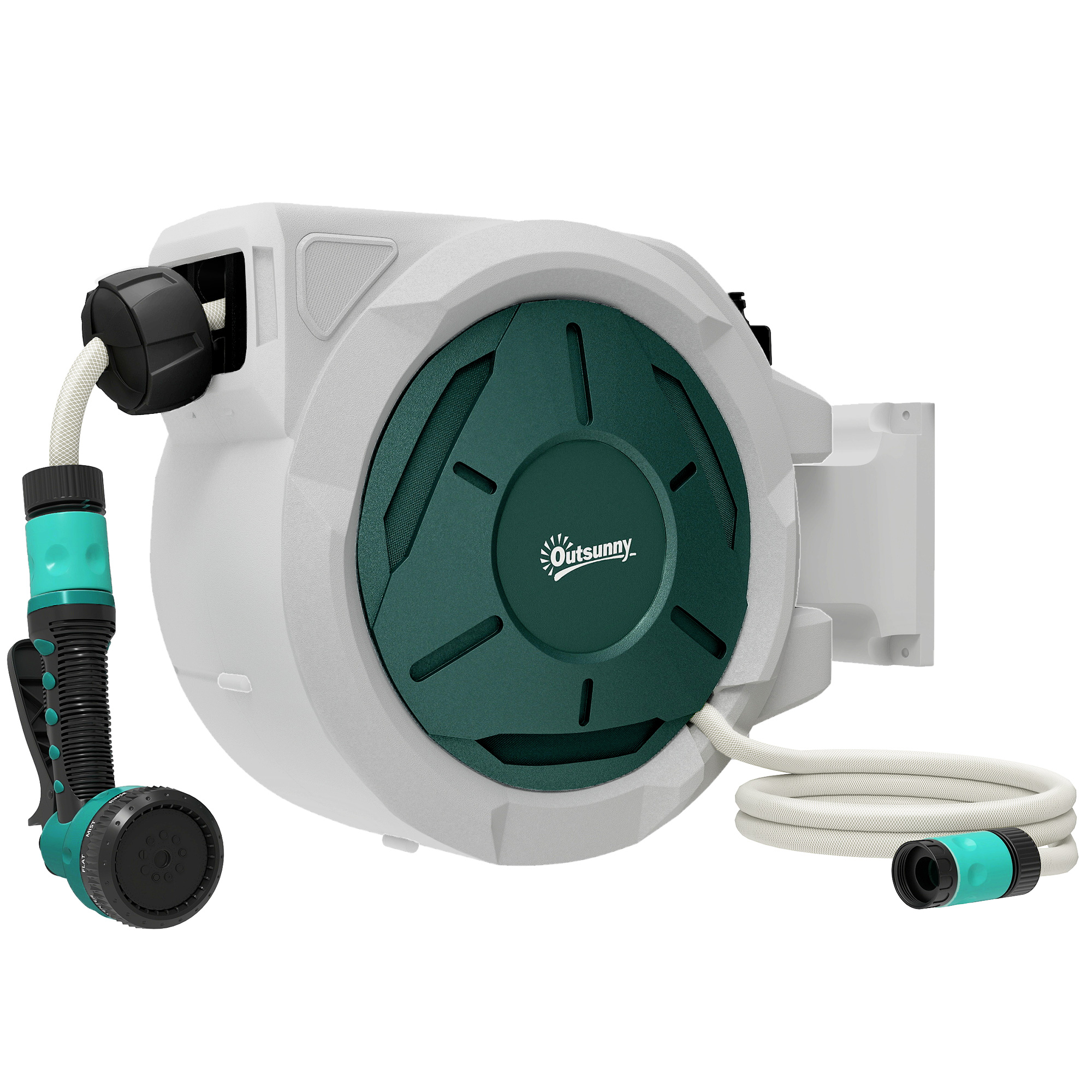 Outsunny Avvolgitubo da Parete 30 m x Ø 13 mm Avvolgitore Automatico di Tubo Retrattile Automatico grigio Aosom Italy Outsunny Avvolgitubo da Parete 30 m x Ø 13 mm Avvolgitore Automatico di Tubo Retrattile Automatico grigio Aosom Italy