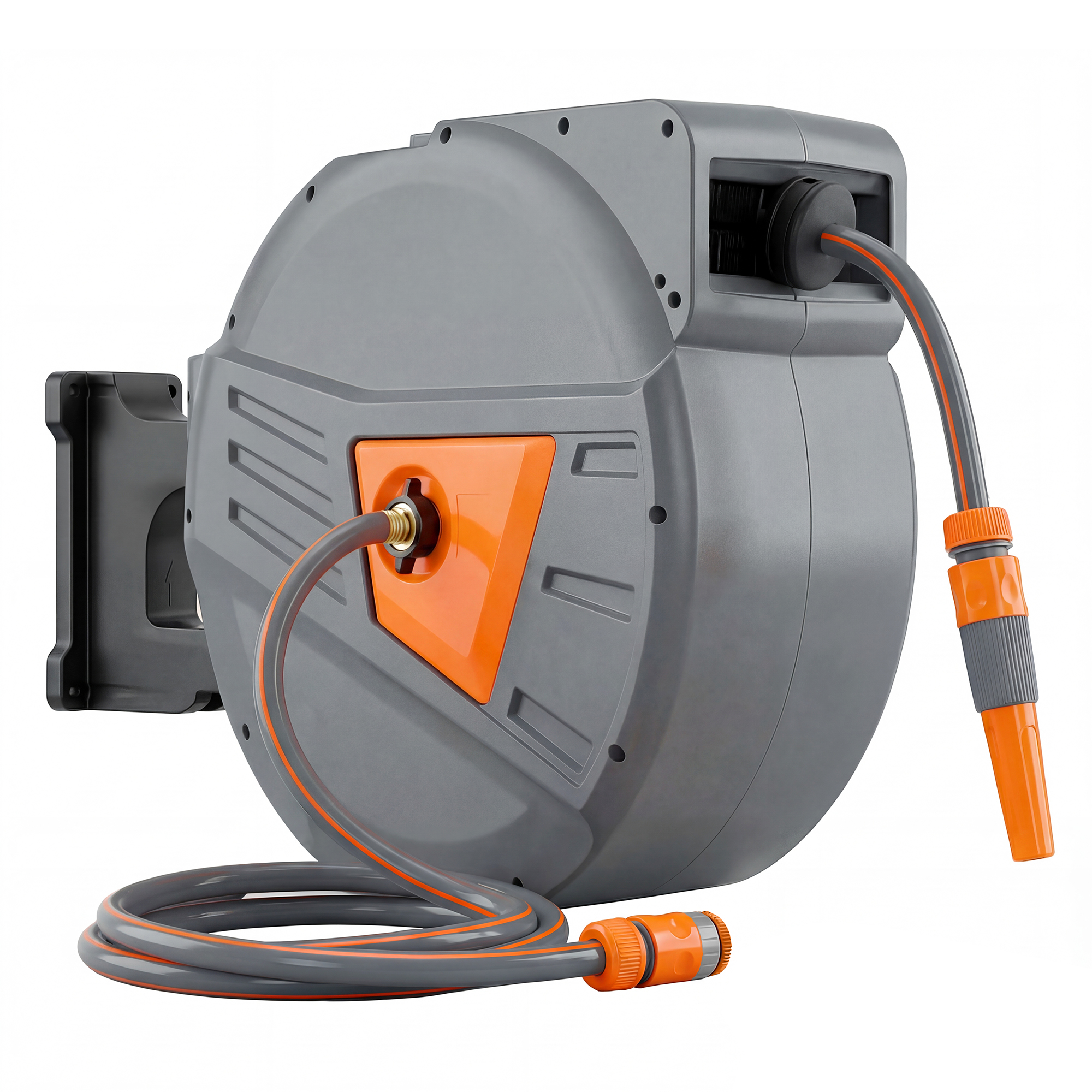 Outsunny Avvolgitubo da Parete Retraibile 40+2 m Ø15 mm, Girevole a 180°, Arancione Aosom Italy Outsunny Avvolgitubo da Parete Retraibile 40+2 m Ø15 mm, Girevole a 180°, Arancione Aosom Italy