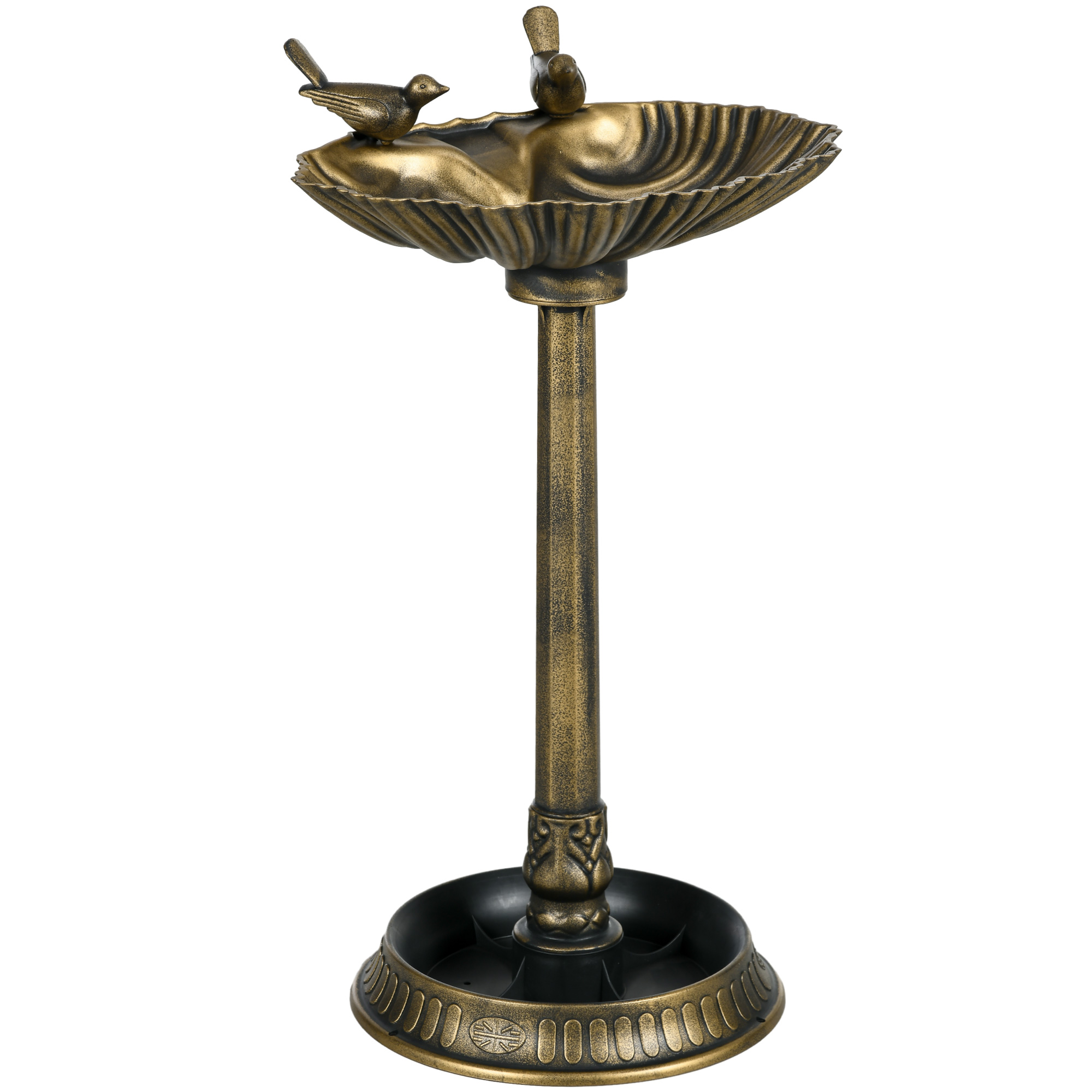 Outsunny Bagno per Uccelli da Giardino Esterno 81 cm con Design a Conchiglia e Finitura Invecchiata Leggero e Resistente Bronzo Aosom Italy Outsunny Bagno per Uccelli da Giardino Esterno 81 cm con Design a Conchiglia e Finitura Invecchiata Leggero e Resistente Bronzo Aosom Italy