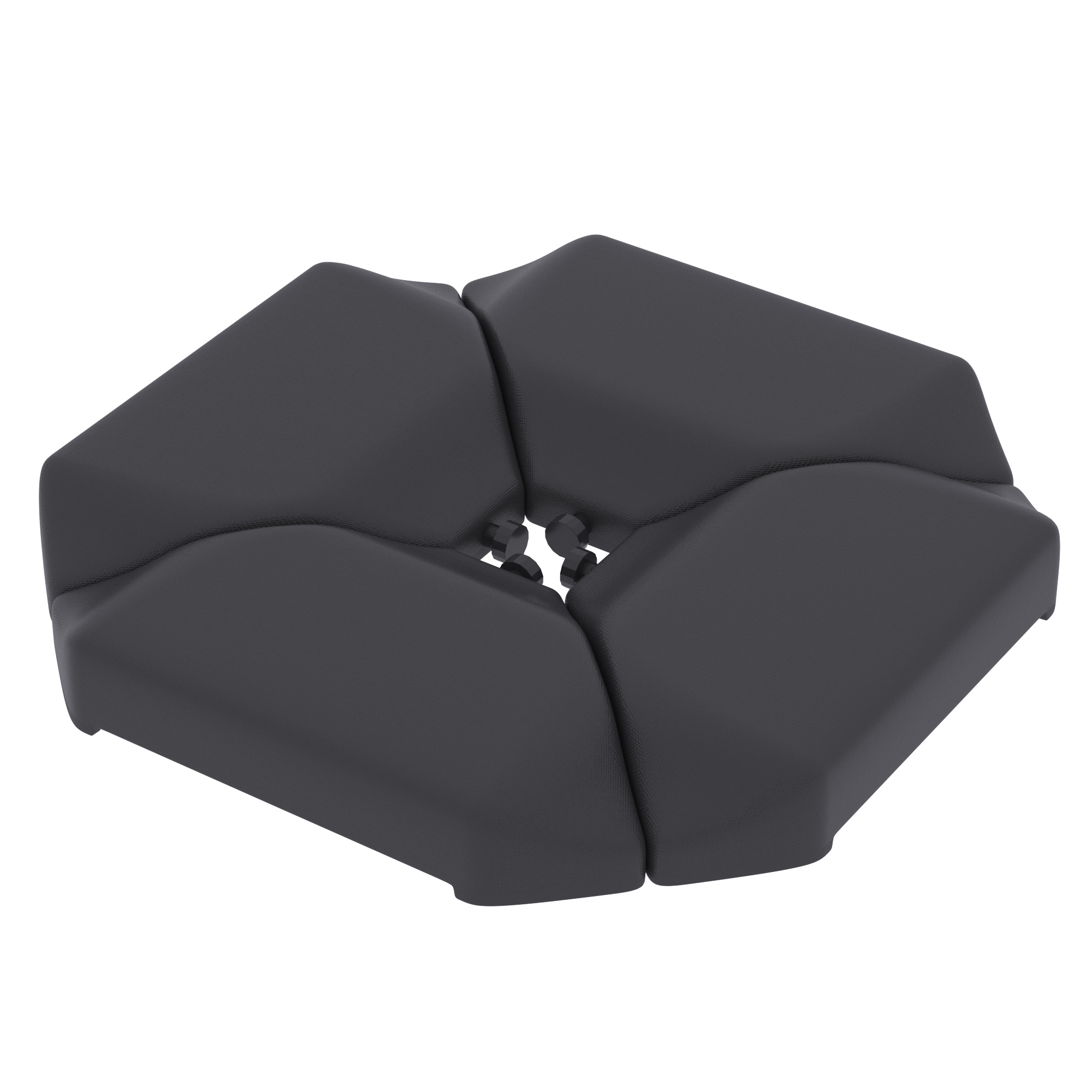 Outsunny Base per Ombrellone con 4 Pezzi, per a Braccio Supporto per Parasole, Riempibile con Acqua 77 kg o Sabbia 100 kg, in HDPE, Nero Aosom Italy
