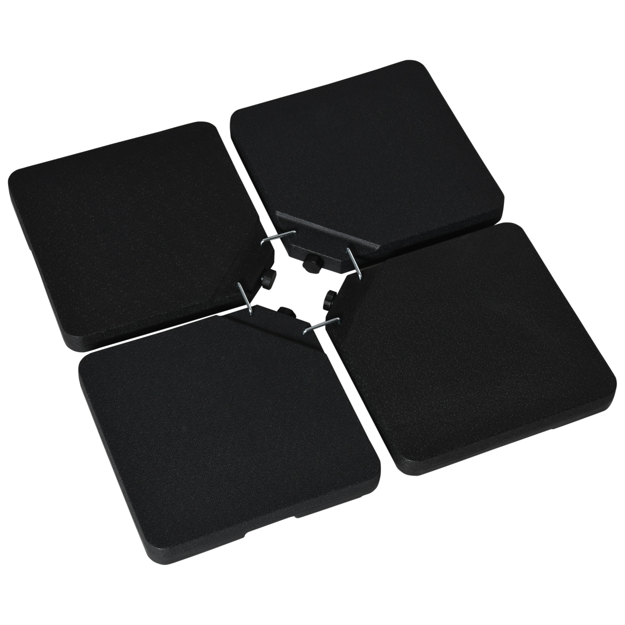 Outsunny Base per Ombrellone da 4 Pezzi Riempibili con Acqua o Sabbia e Ganci di Connessione, Nero Aosom Outsunny Base per Ombrellone da 4 Pezzi Riempibili con Acqua o Sabbia e Ganci di Connessione, Nero Aosom