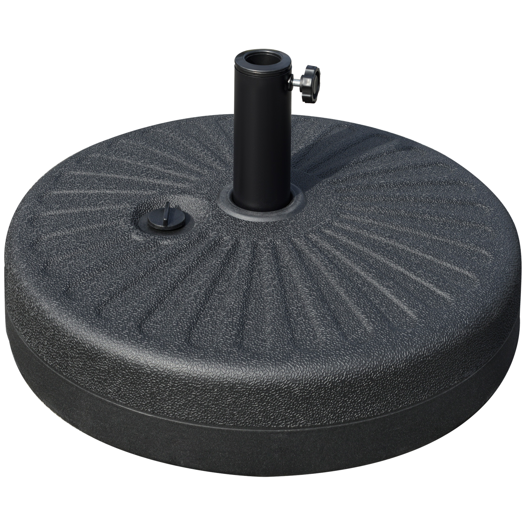 Outsunny Base per Ombrellone da Giardino con Palo Centrale Φ3.8cm e 4.8cm, HDPE Nero Aosom