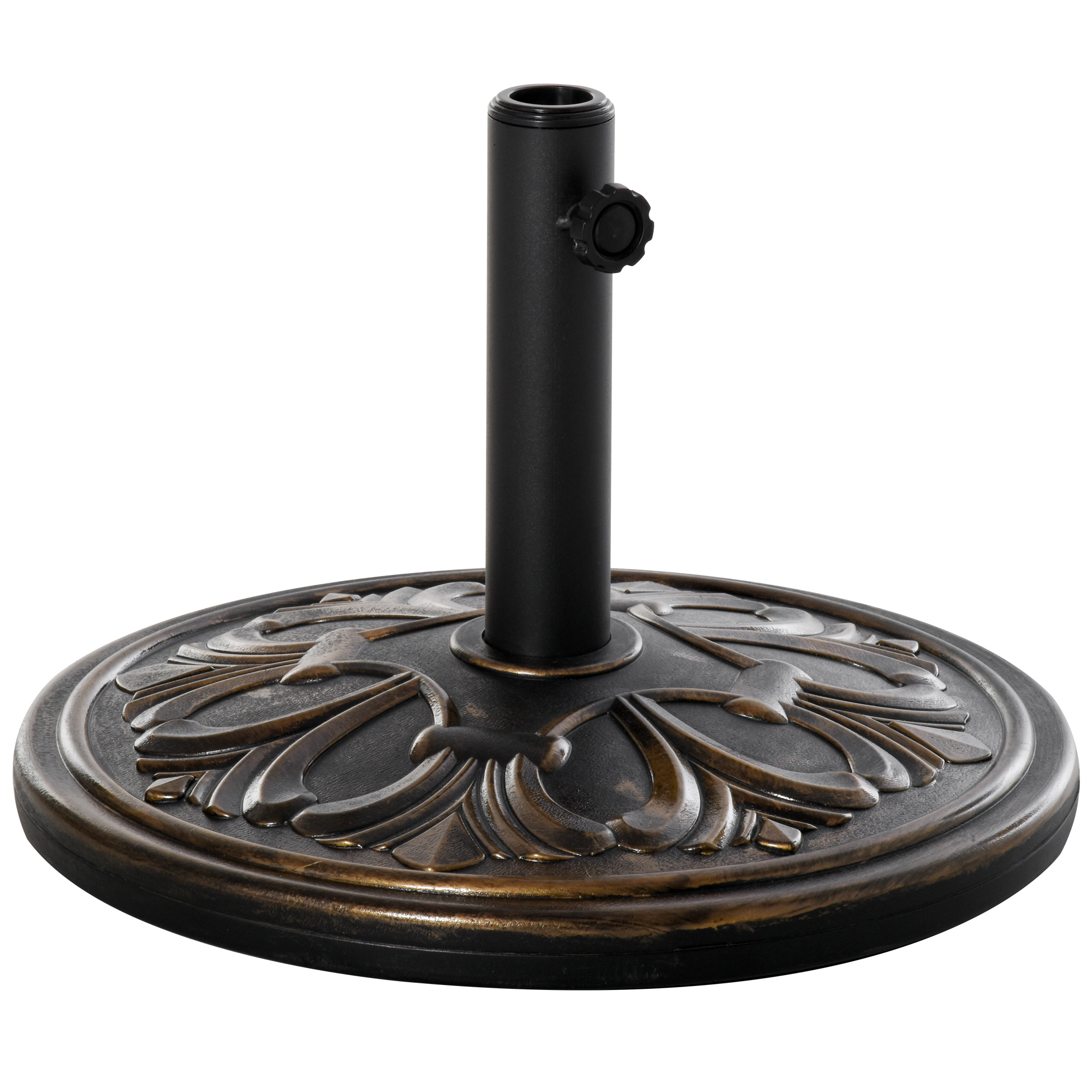 Outsunny Base per Ombrellone Regolabile Supporto per Ombrellone Parasole 13kg in Cemento e Bronzo Aosom
