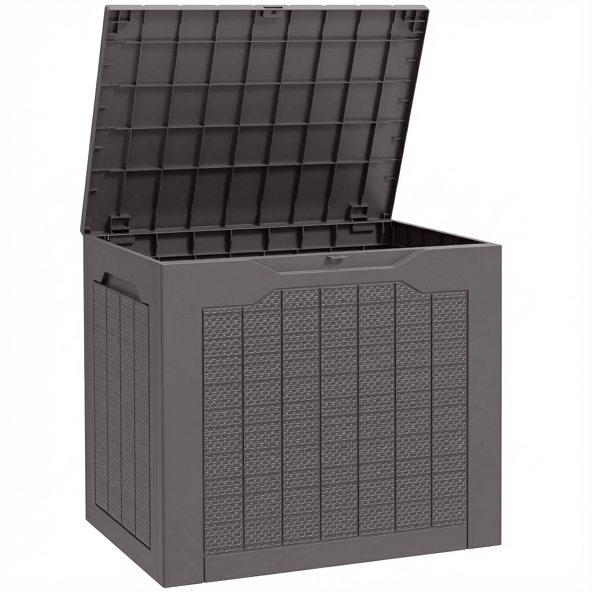 Outsunny Baule da Giardino con Maniglie, Contenitore Porta Attrezzi Impermeabile, 56x41x50 cm, Marrone Aosom Italy